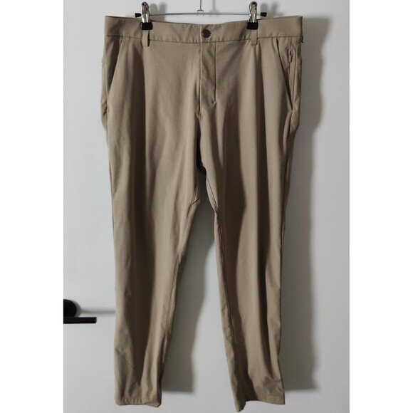 Lululemon ABC Classic Pants Mens 34x30 Beige Stretch Warpstreme Golf LM5710S - Picture 1 of 5